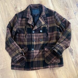 Legendary Goods Wool Men's Plaid Double-Breasted Jacket XL